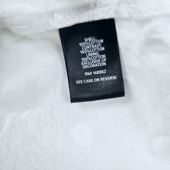 Torrid Clip Dot Mixed Eyelet Yoke Detail Top White - Women's 1X - Picture 6 of 9